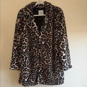 Angel Kiss Animal Print Teddy Jacket